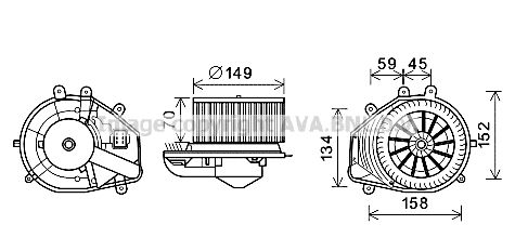 AVA QUALITY COOLING Электродвигатель, вентиляция салона VW8353